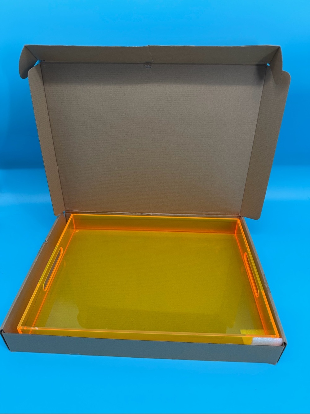 NWT Acrylic Ottoman Tray with Handles 17”x13”